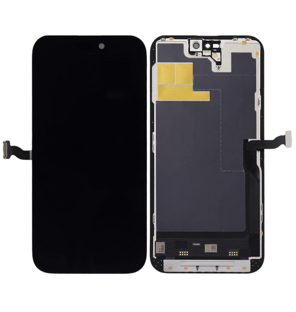 Display Soft OLED 120Hz pentru iPhone 14 Pro Max – vedere frontală ansamblu și conectori