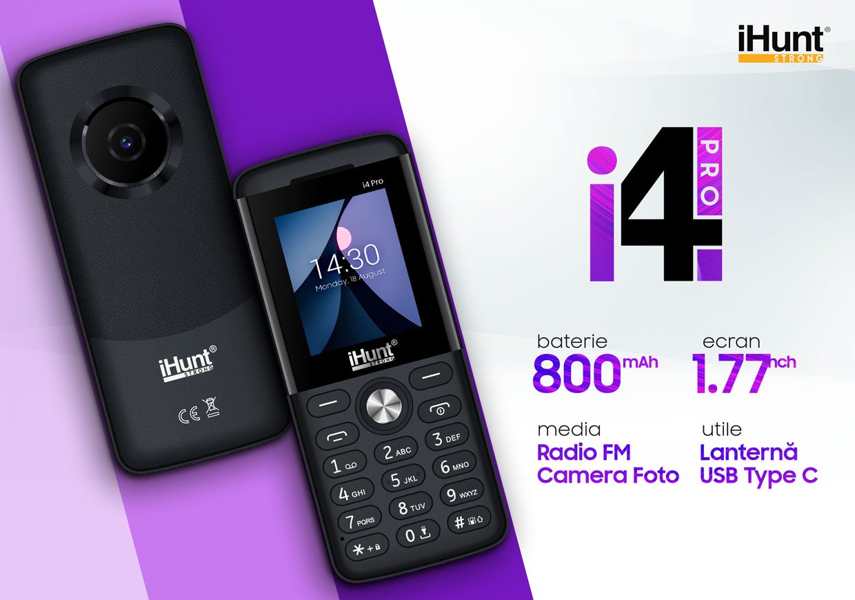 Telefon mobil iHunt i4 Pro negru - față