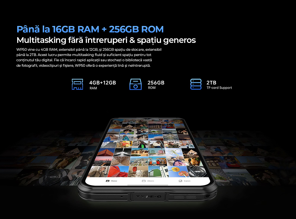 oukitel wp50 cu 16gb ram si 256gb memorie