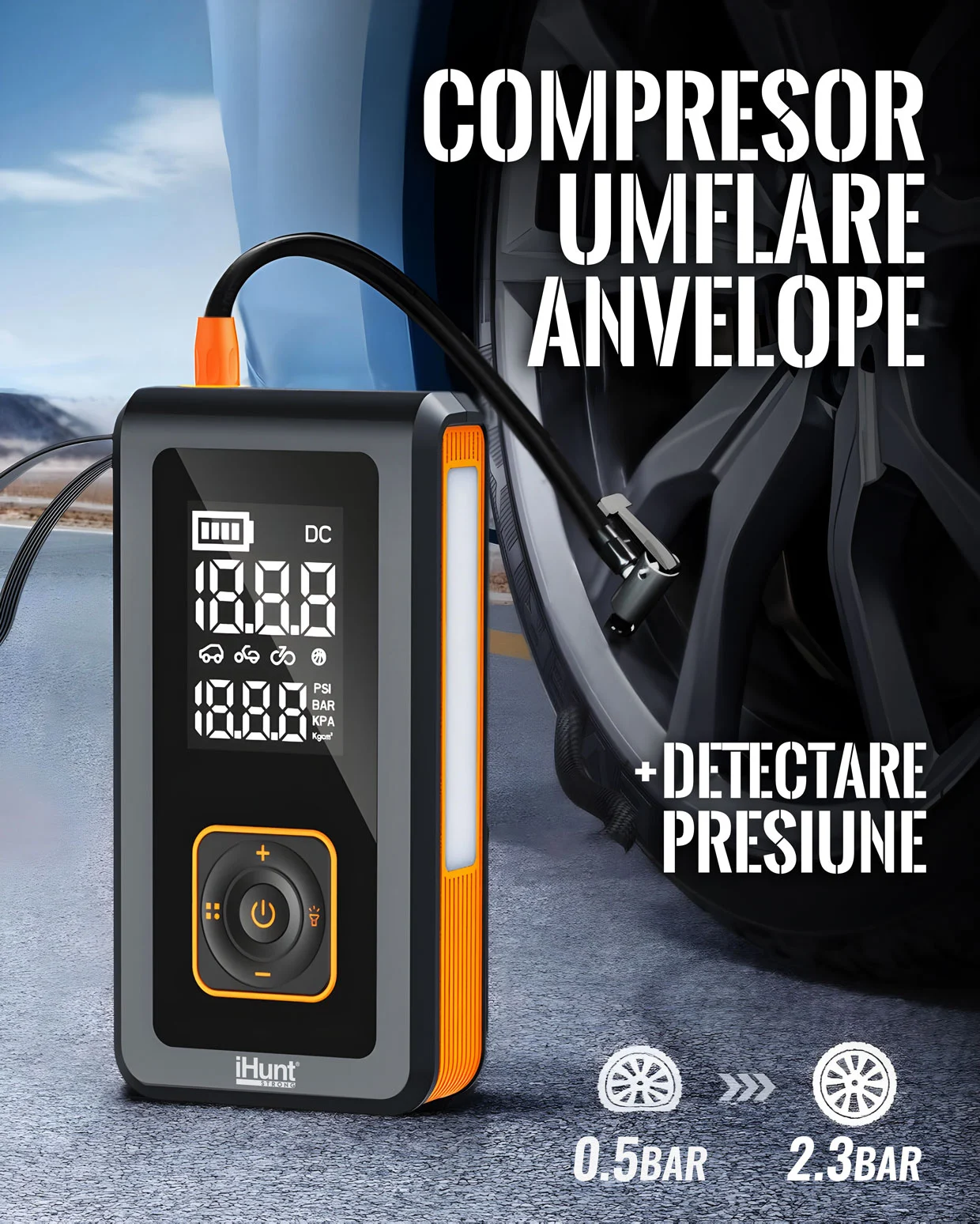 Starter auto multifunctional iHunt Survival AUTO KIT cu compresor, auto, atv, offroad