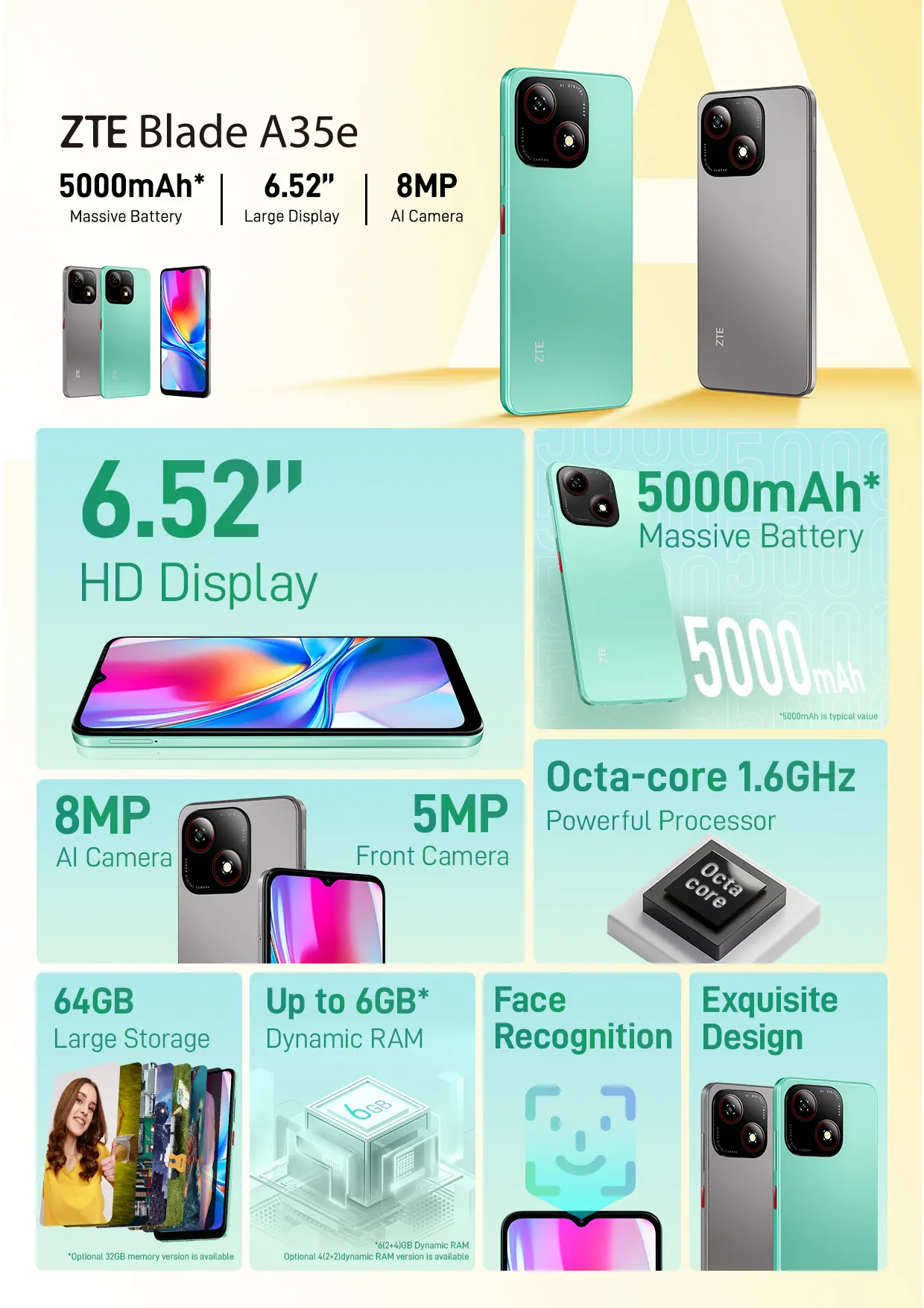 zte blade a35e, telefon ieftin